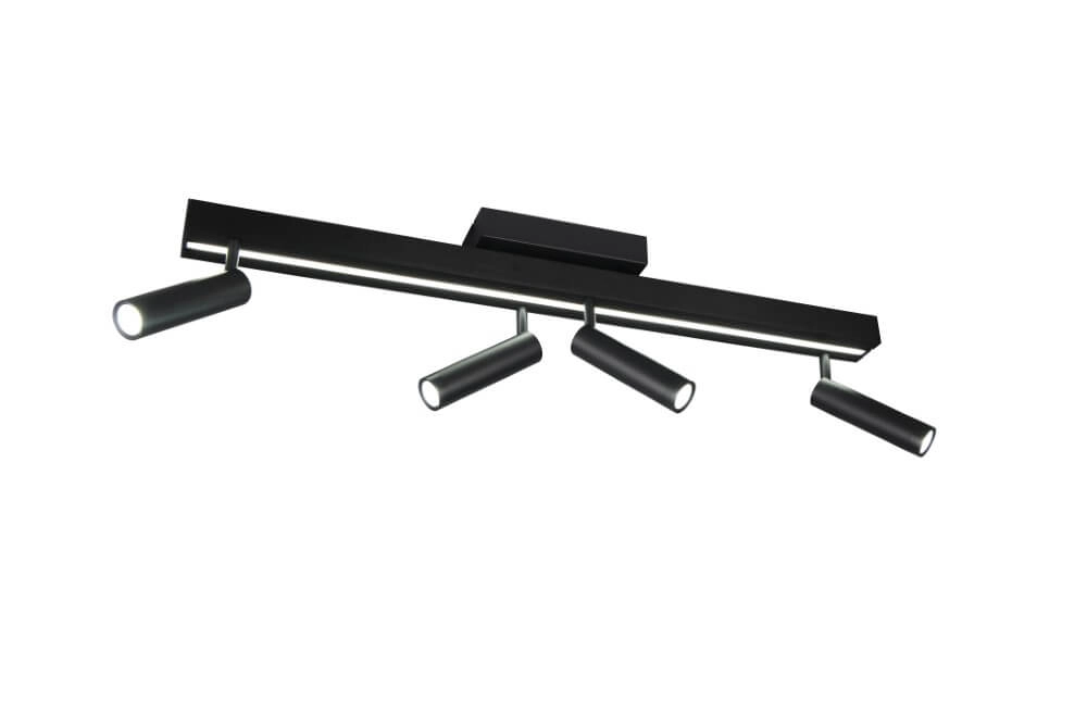 Spot LED 4 lumières Zeno noir Trio 4017807622904