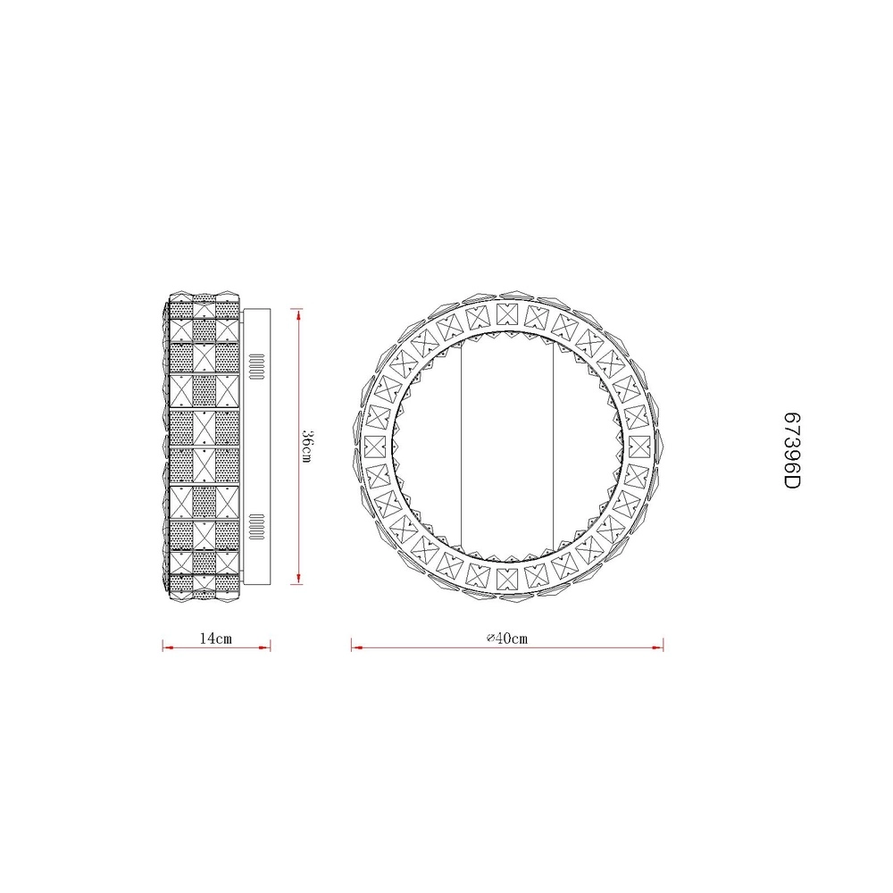 Lampe de plafond Lidia Ø chrome 40cm Globo 9007371580095