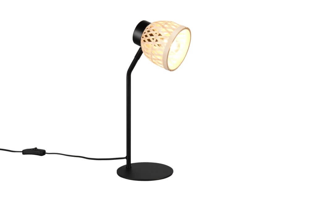 Lampe de table noire Laurent avec bouchon de crème Trio 4017807637571