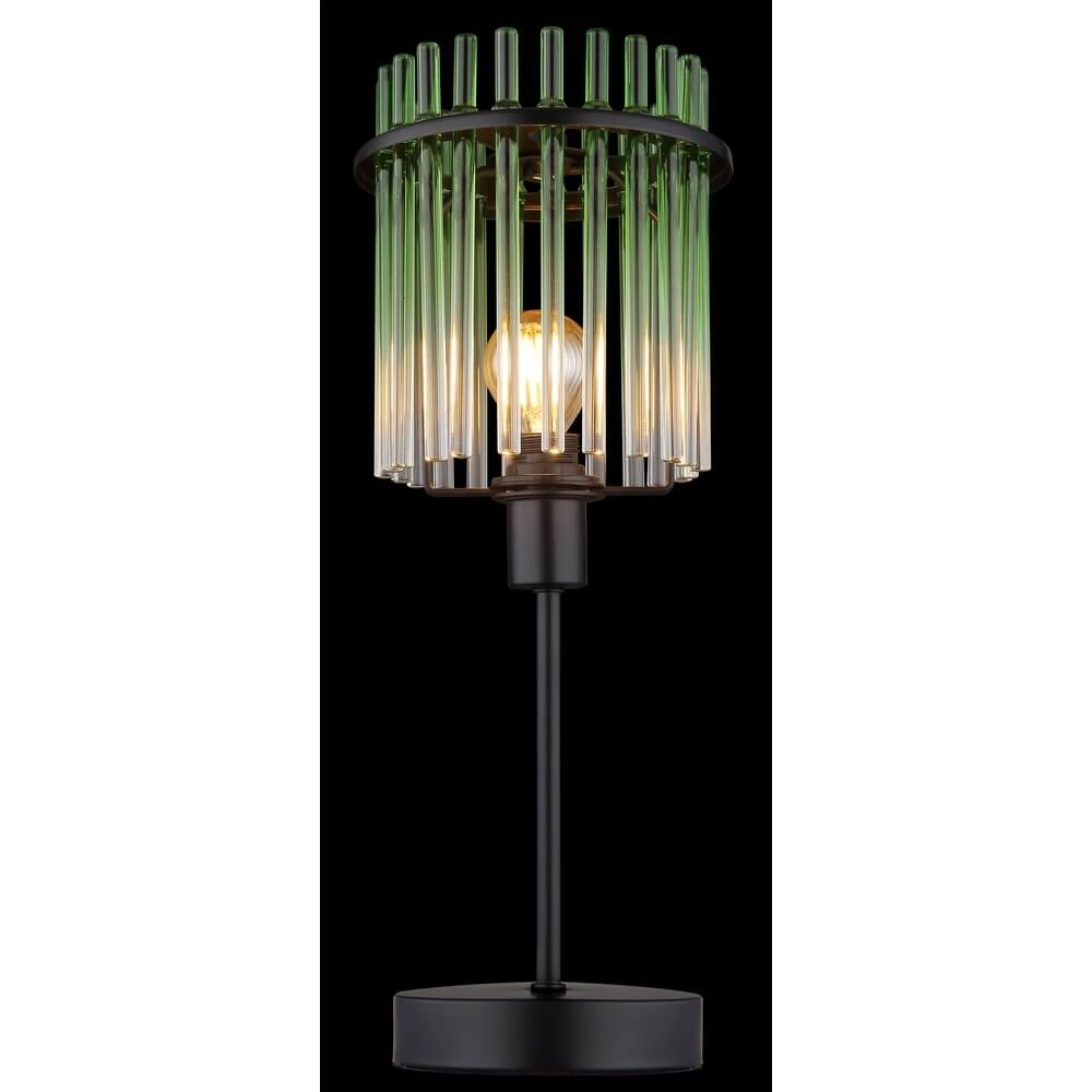 Lampe de table noire Gorley avec verre vert Ø 15cm Globo 9007371465972