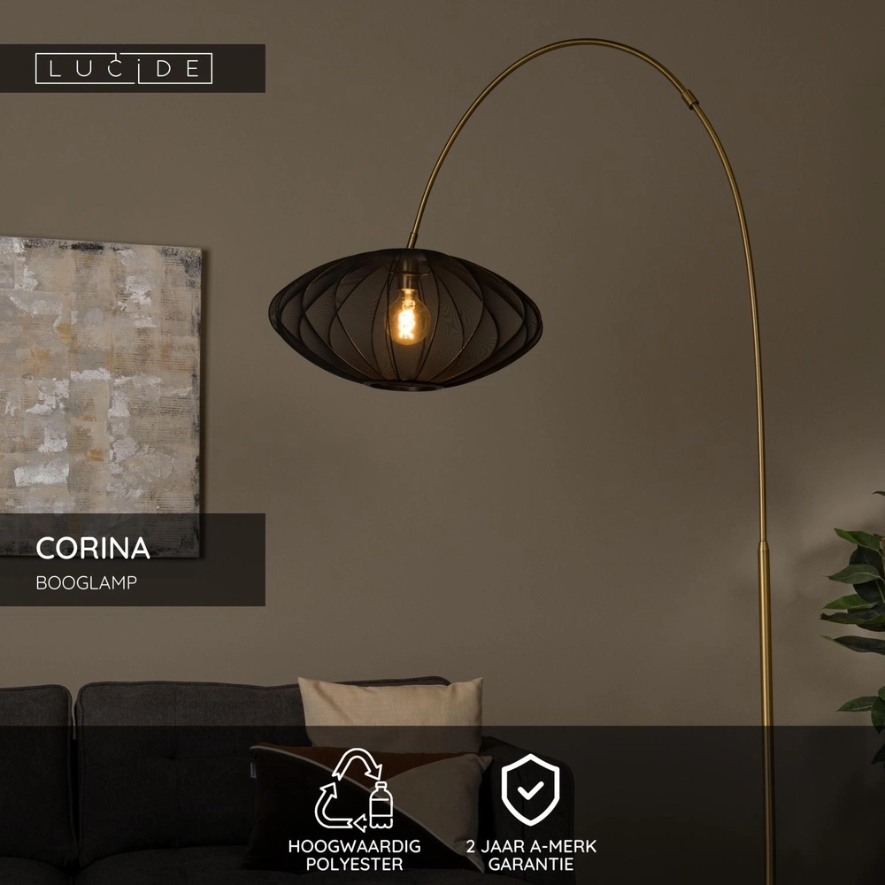 Lampe à arc Corina Noir Lucide 5411212032065