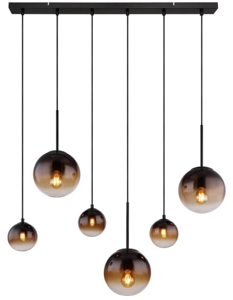 Lampe suspendue noire Hallie avec un verre unique Globo 9007371445929