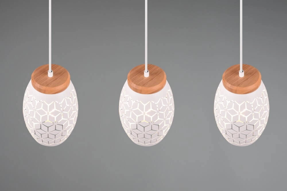 Lampe suspendue blanche Bidar 3 lumières Trio 4017807574920