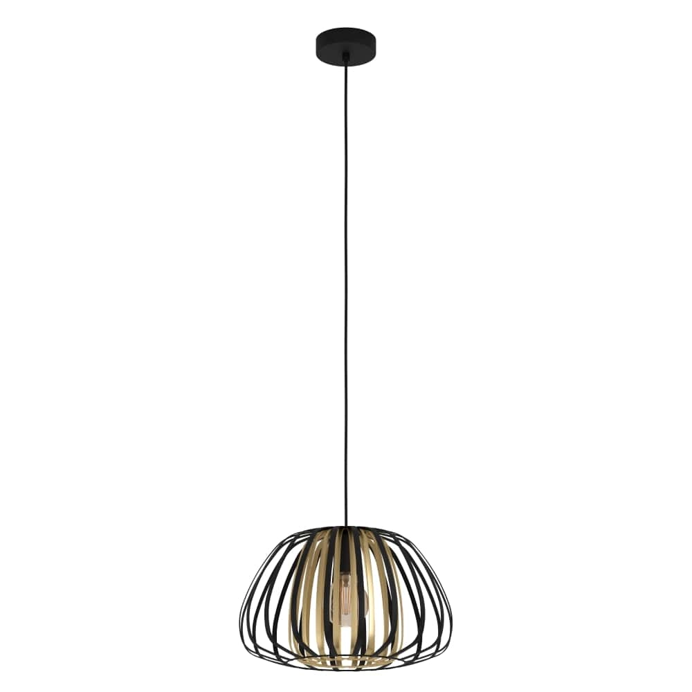 Lampe suspendue Ø 37,5cm Encinitos noir avec de l'or