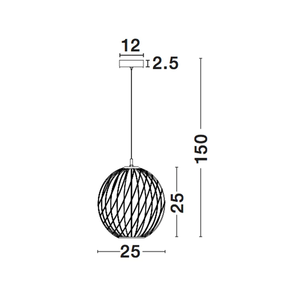 Suspension Eriberto Ø 25cm brun rouille Lyora 5212017407627