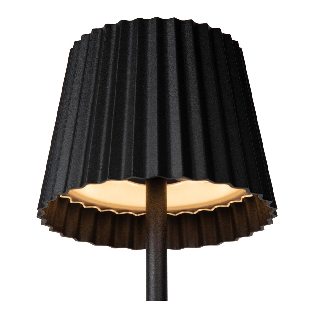 Lampe de table rechargeable Justine Noir avec station de recharge Lucide 5411212272171
