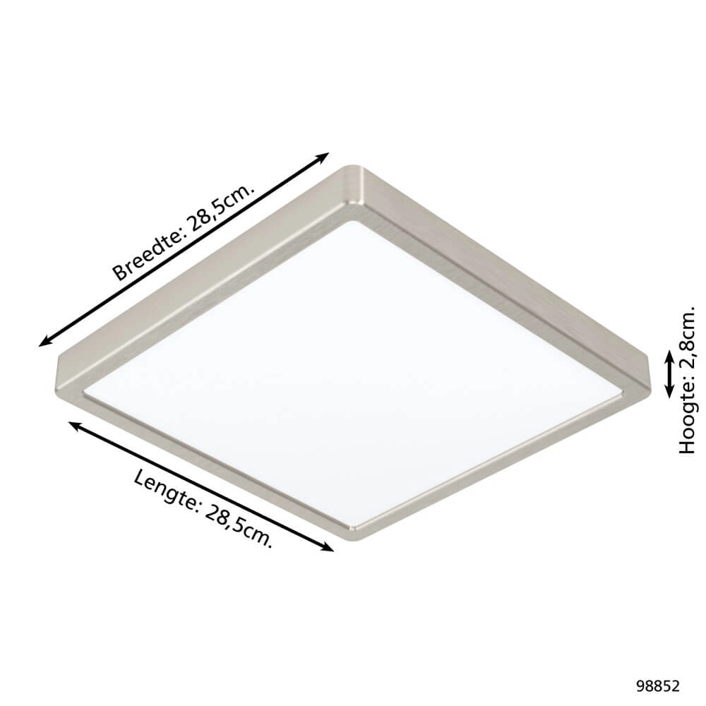 Plafonnier Zigbee Fueva-Z 28,5x28,5cm en acier inoxydable Eglo 9002759988524