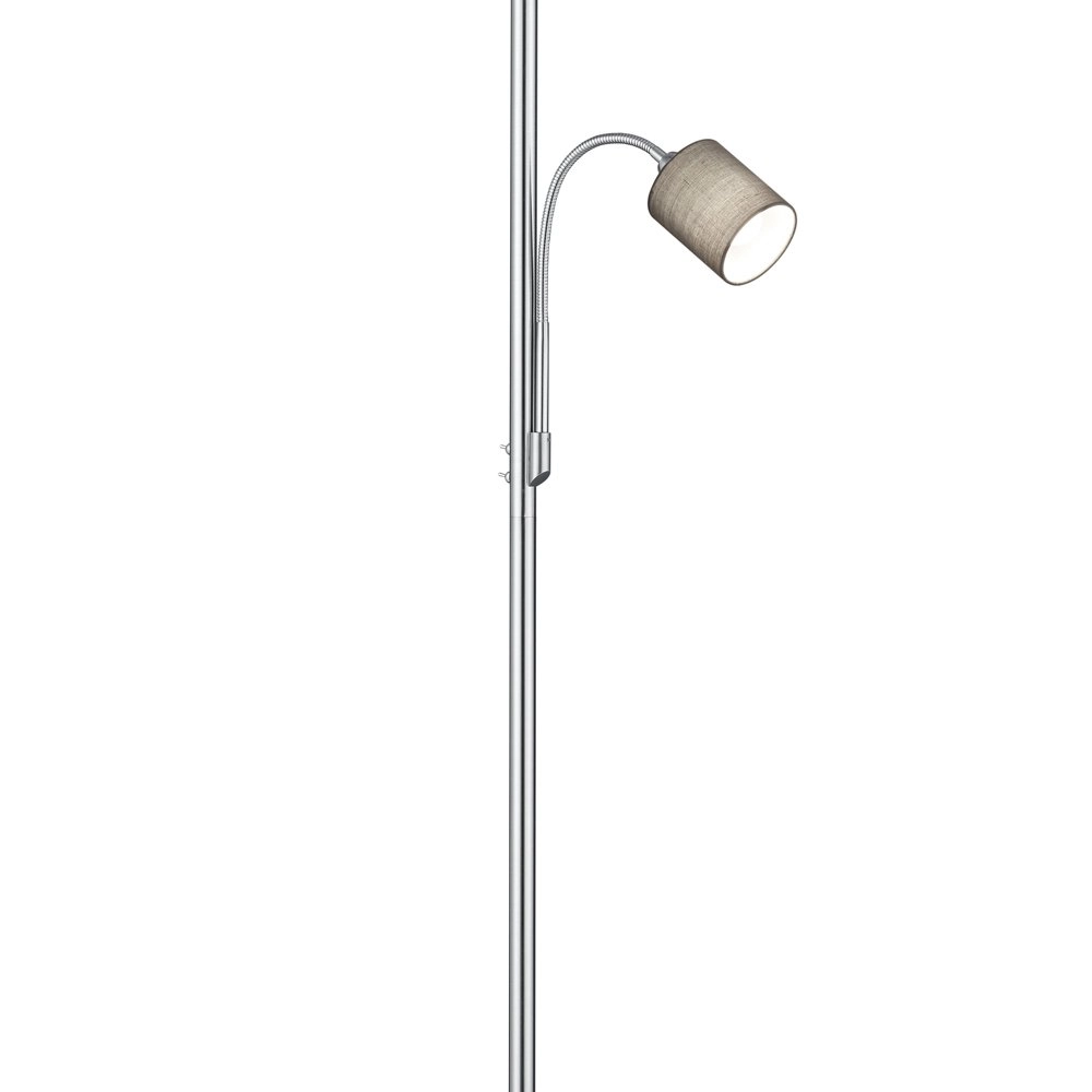 Lampe de lecture Hotel Nickel à 2 ampoules avec abat-jour gris Trio 4017807433661