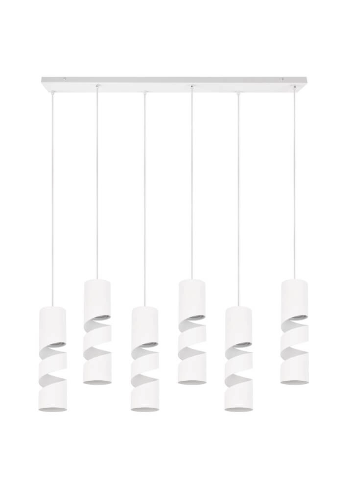 Lampe à suspension tube 6 lumières Stream blanc Trio 4017807614015