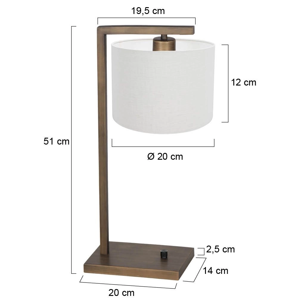 Lampe de table Stang avec capuche blanche Steinhauer 8712746189766