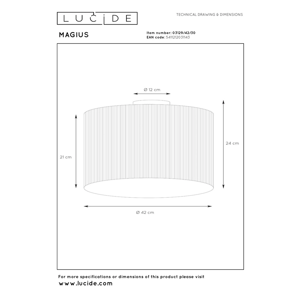 Lampe de plafond Magius Rotin Lucide 5411212031143