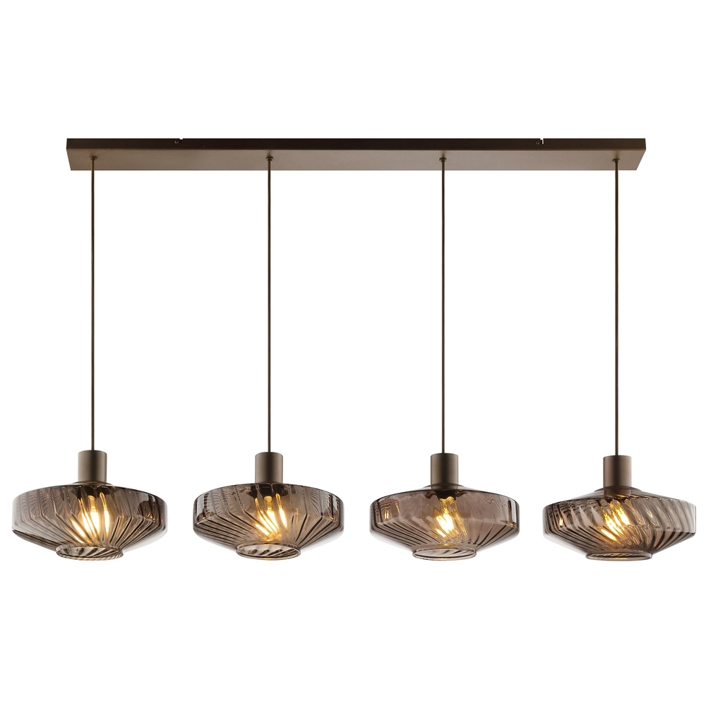 Lampe pendante unique Lyn Café Marron 4-Light