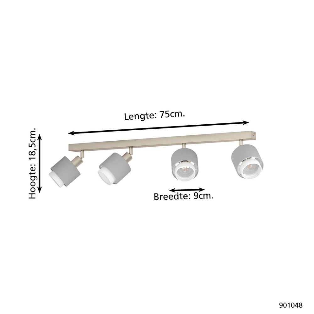 Lampe de plafond à 4 lumières Bellizzi Acier inoxydable - 2x E14 Eglo 9008606304394