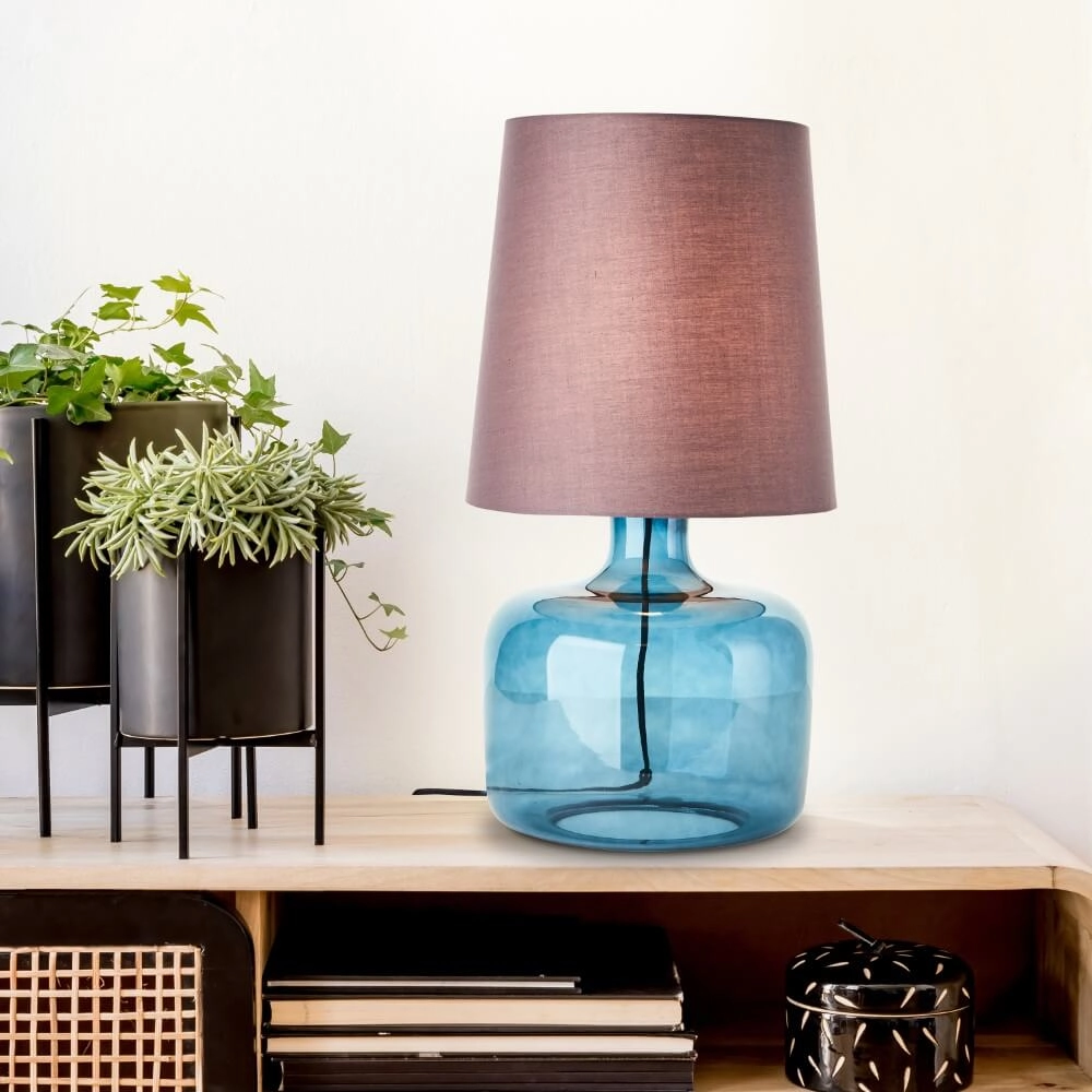Lampe de table Hydra bleu avec taupe Brilliant 4004353413131