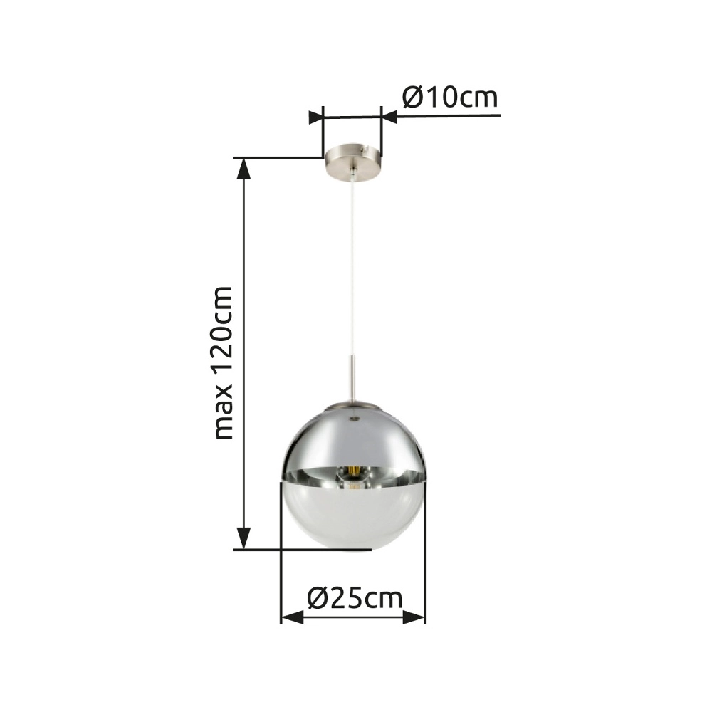 Lampe suspendue Varus nickel Ø 25cm Globo 9007371374441