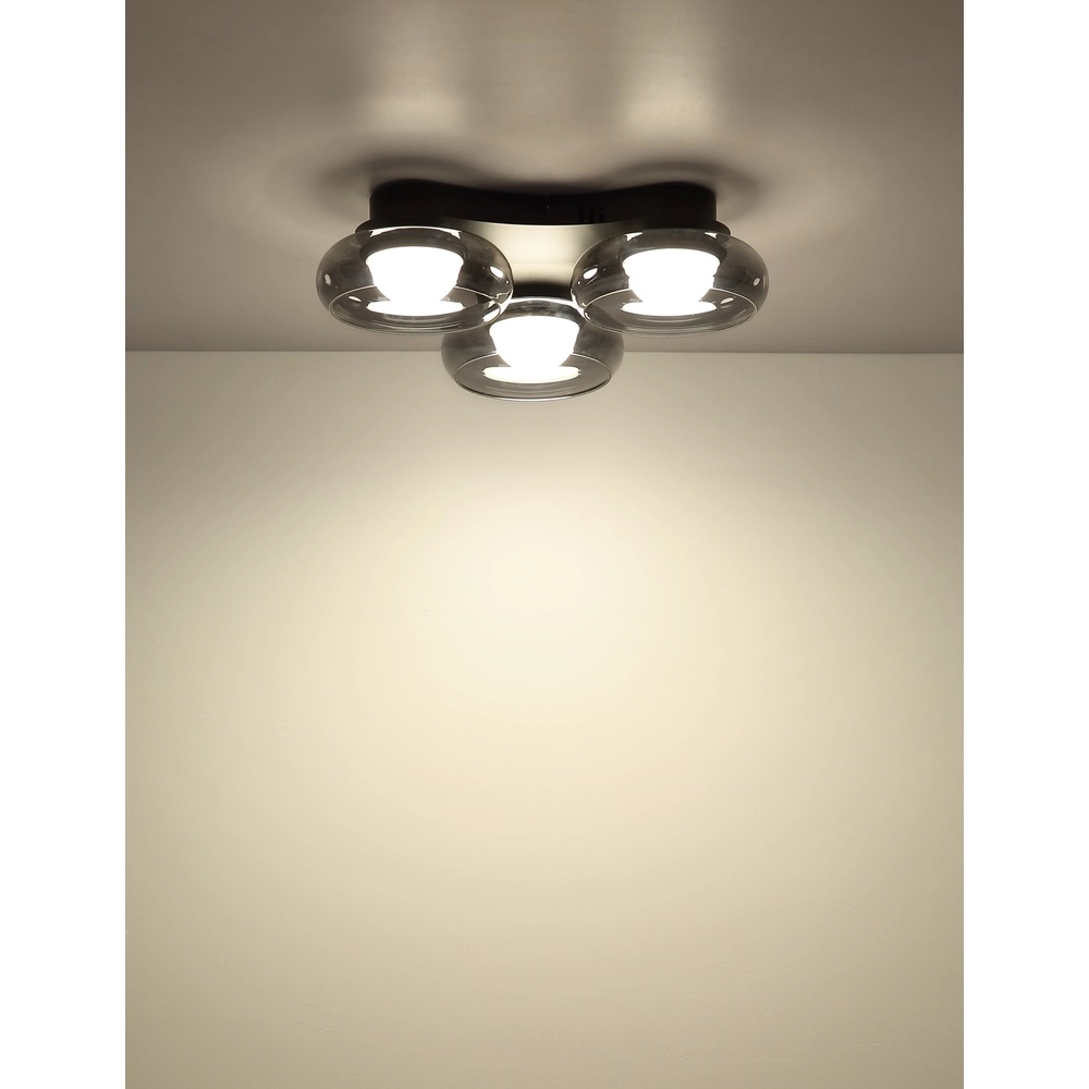 Lampe de plafond à design Carlene Noir à 3 lumières Globo 9007371572175