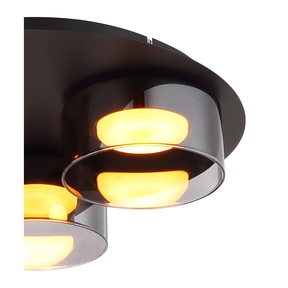 Lampe de plafond à design Higgins 3 lumières noires Globo 9007371578894