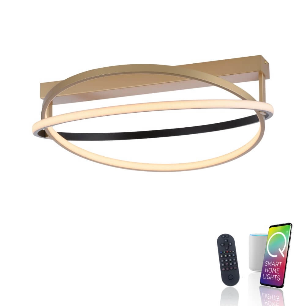 Plafonnier Q-Beluga laiton Paul Neuhaus 4012248373606