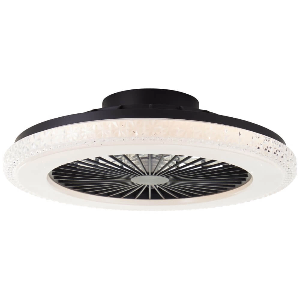 Éventail noir Badria avec fonction RVB Brilliant 4004353435850