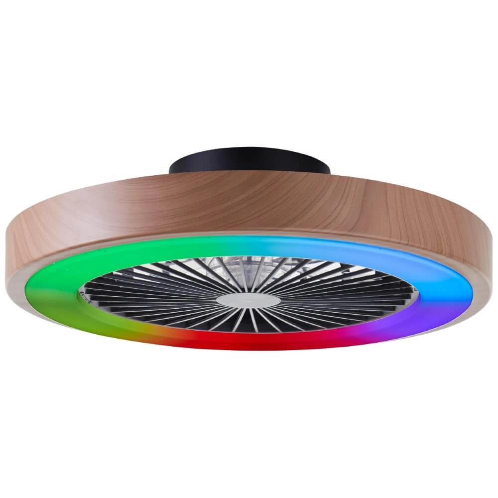 Éventail noir Slimline avec bord en bois Éventail noir Slimline avec bord en bois