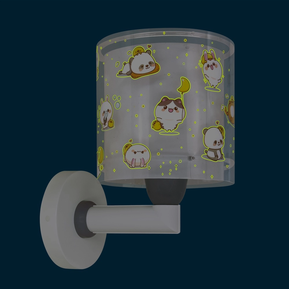 Applique murale enfant Kawaii Friends Gris lueur dans le noir Dalber 8420406417691