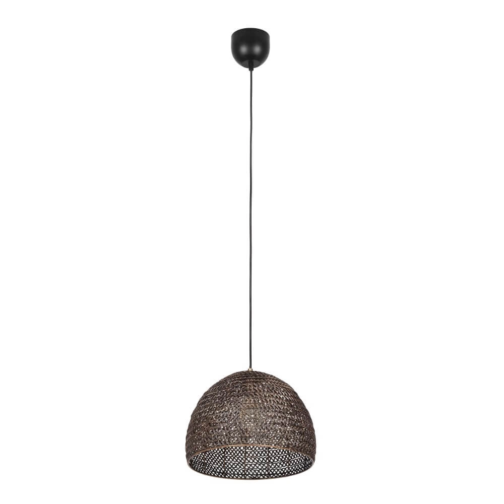 Lampe suspendue en rotin noir Kamara Ø 36 cm Trio 4017807617344