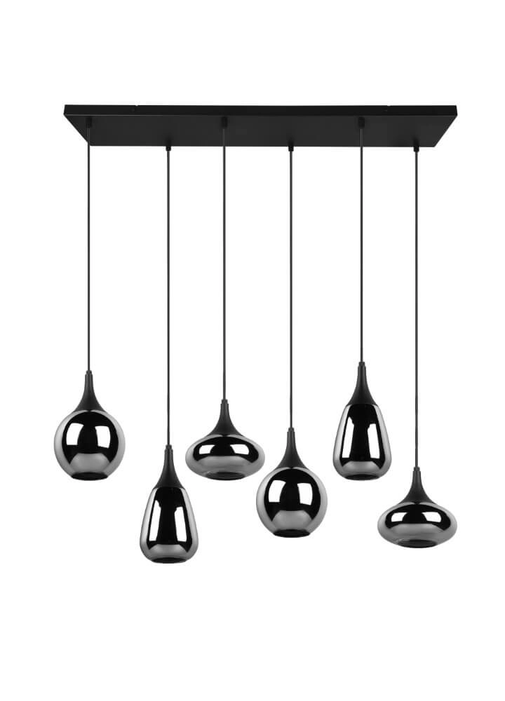 Lampe suspendue 6 lumières Lumina avec verre fumé Trio 4017807542295
