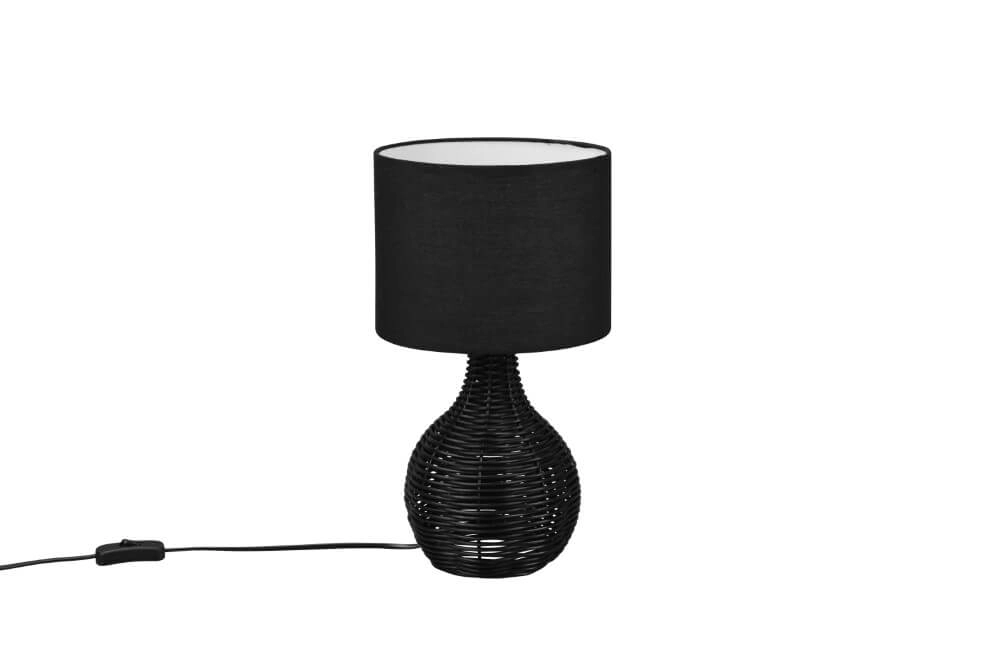 Lampe de table Sprout avec base en rotin noir Lampe de table Sprout avec base en rotin noir