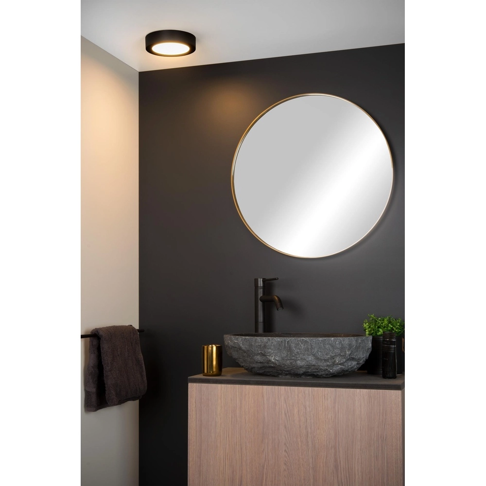 Éclairage de plafond Brice-Led Ø 18cm - IP44 noir Lucide 5411212281210