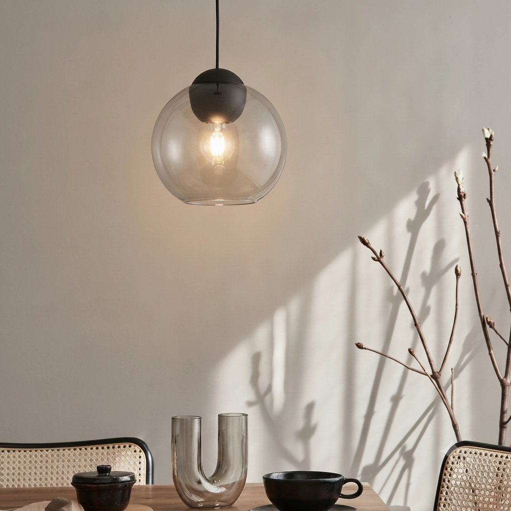 Suspension design Midori verre fumé