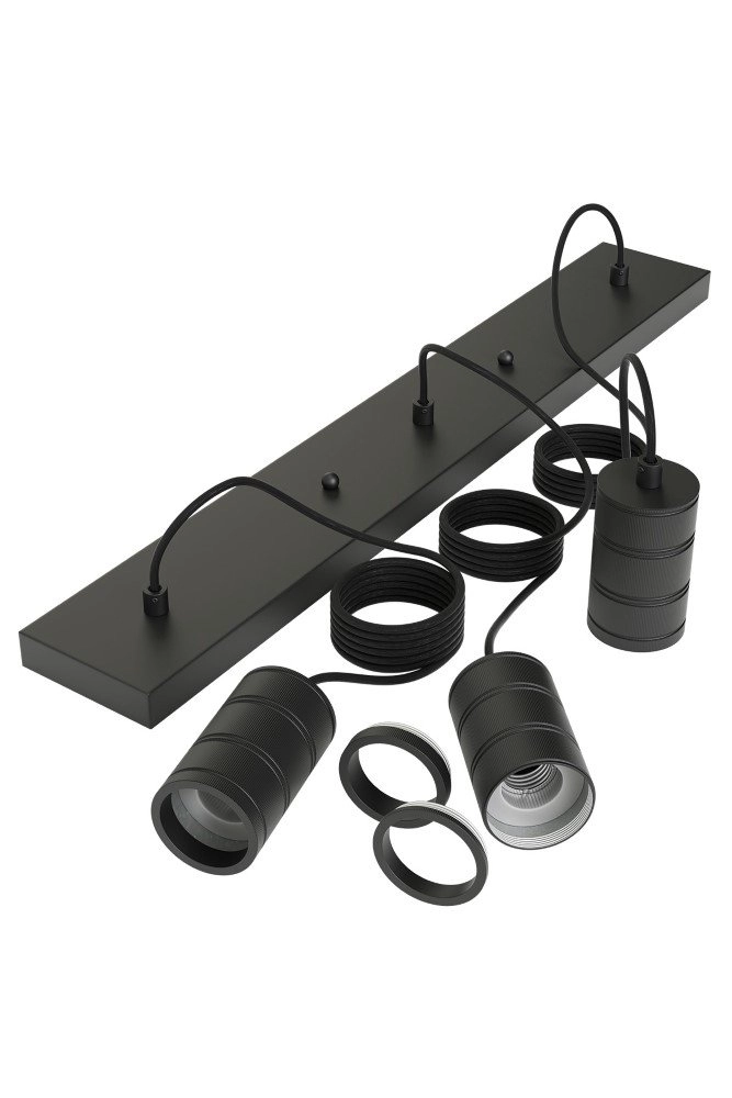 Triple Pendel Cord Beam 3 lumières 40cm noir Triple Pendel Cord Beam 3 lumières 40cm noir