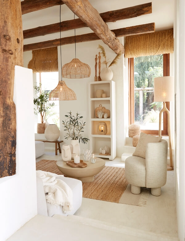 Lampe de table en bois clair Kelafo 24 x 30 cm Light & Living 8717807701093