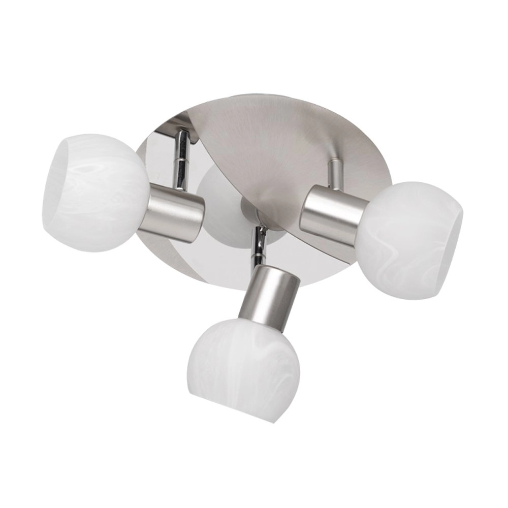 Spot de plafond Antibes 3 lumières nickel mat