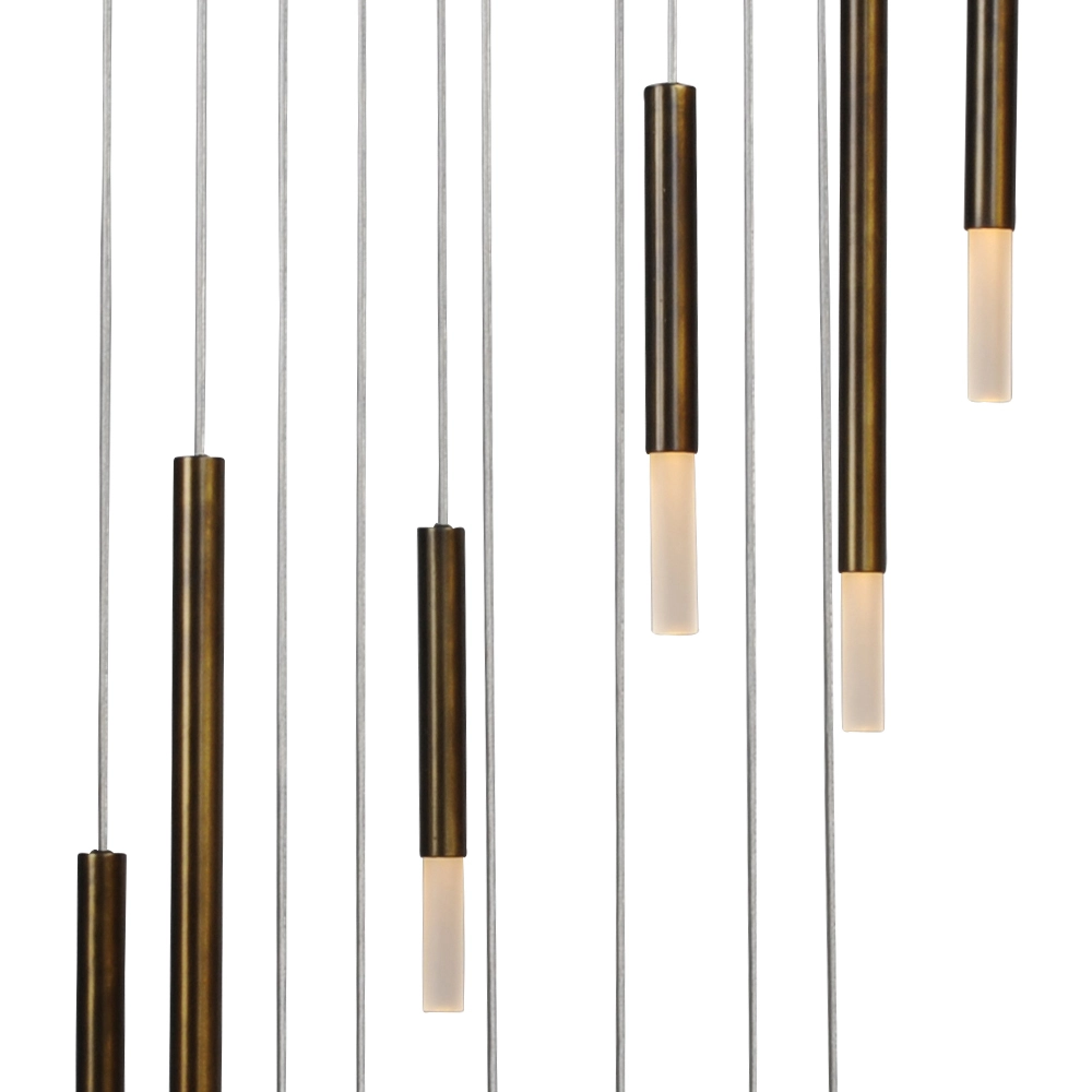 Lampe suspendue loft noire Flute Cylindres design à 12 lumières Masterlight 8718121211091