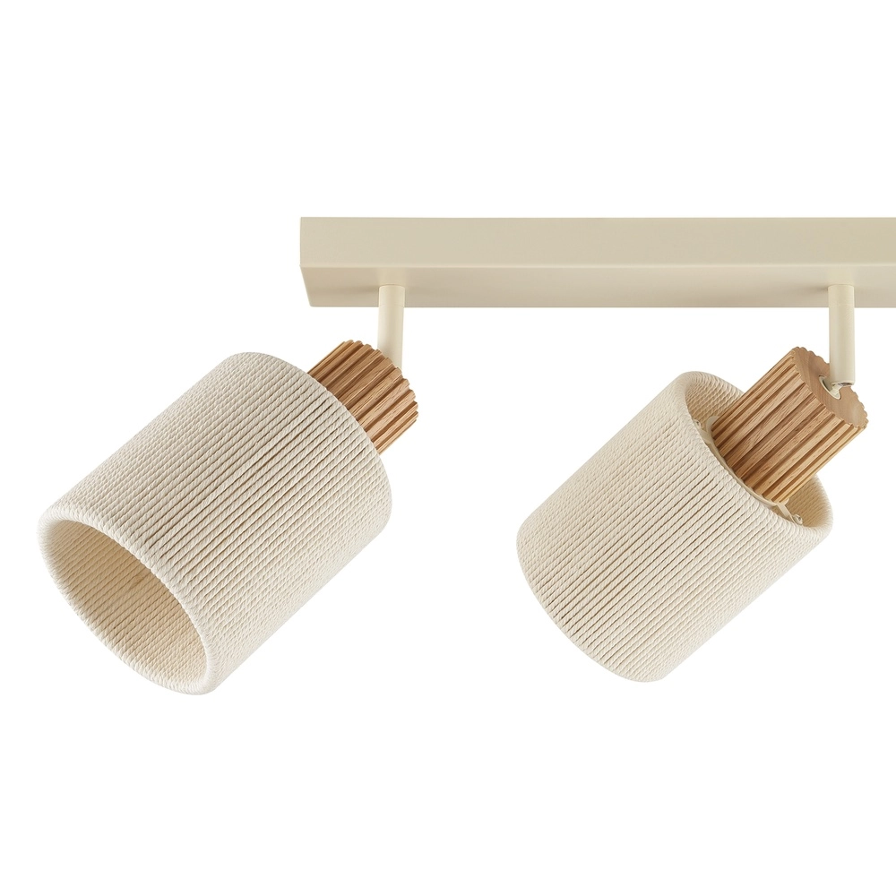 Lampe de plafond Arlo brun sable avec 3 lumières en bois Brilliant 4004353477058