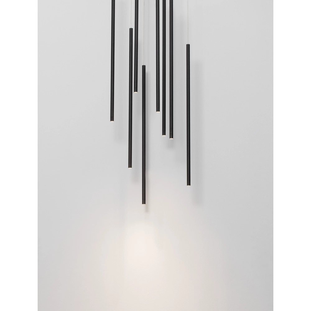 Suspension design Elettra 8 lumières noir Lyora 5212017446077