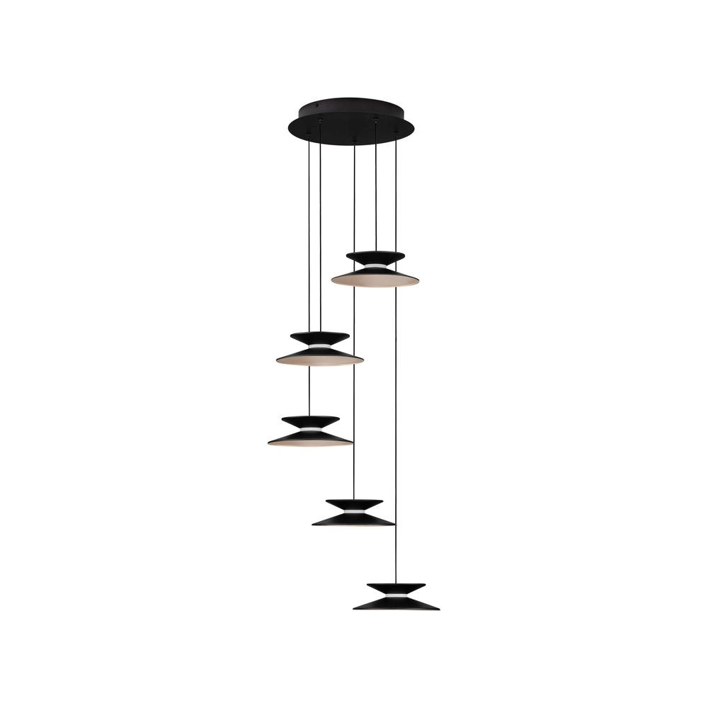 Suspension design Morfi 5 lumières noir Lyora 5212017458483