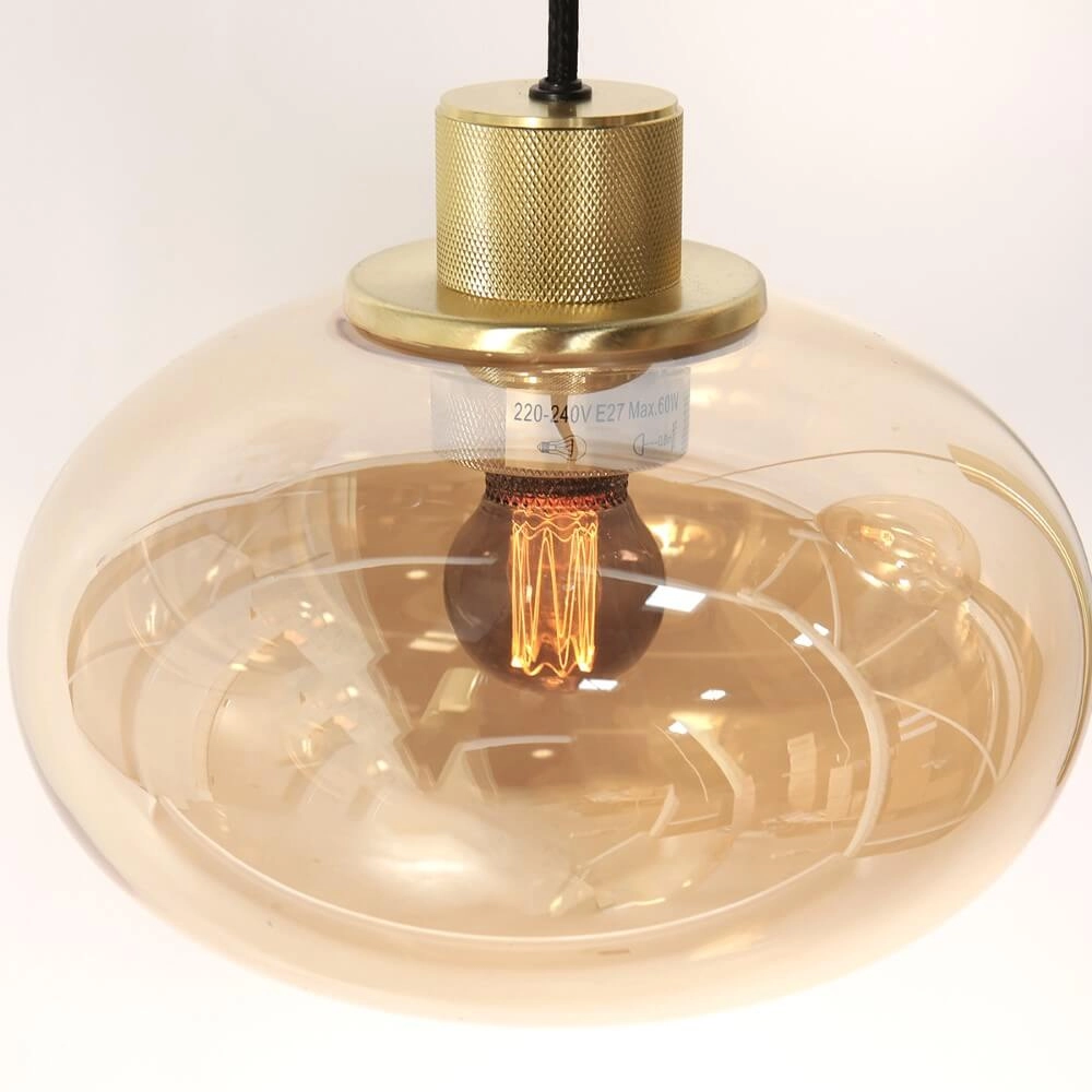 Lampe suspendue pour table à manger Reflexion or avec verre ambré Steinhauer 8712746172966