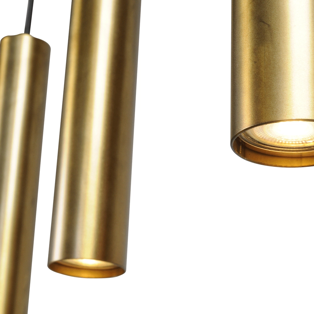 Lampe suspendue noire pour salle à manger Run Cylindre 4 lumières doré Masterlight 8718121204550