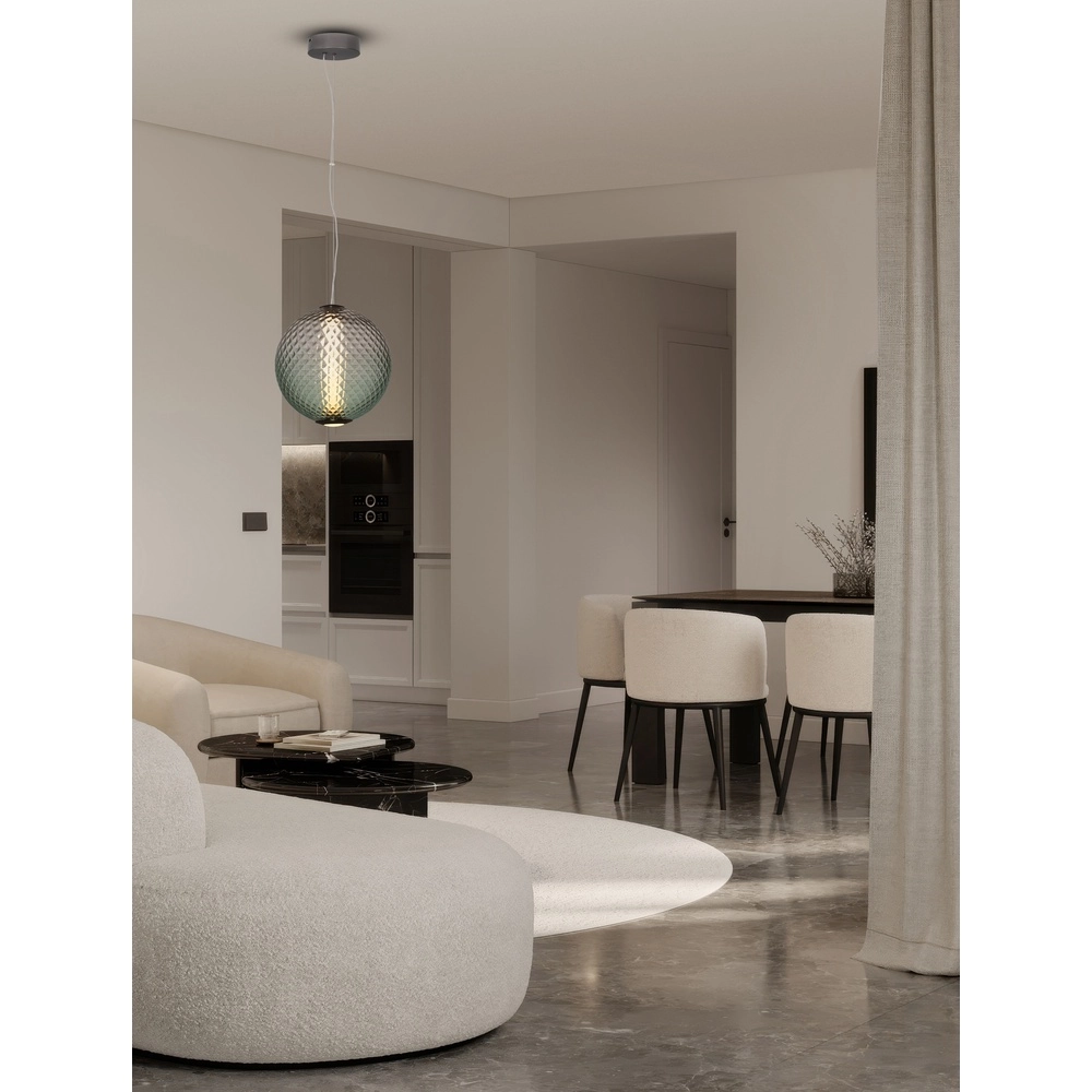 Suspension Aora Verre vert convexe Lyora 5212017483829