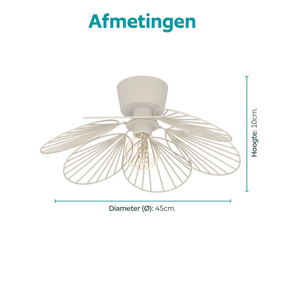 Lampe de plafond Binacua brun sable Ø 45 cm Eglo 9008606405954