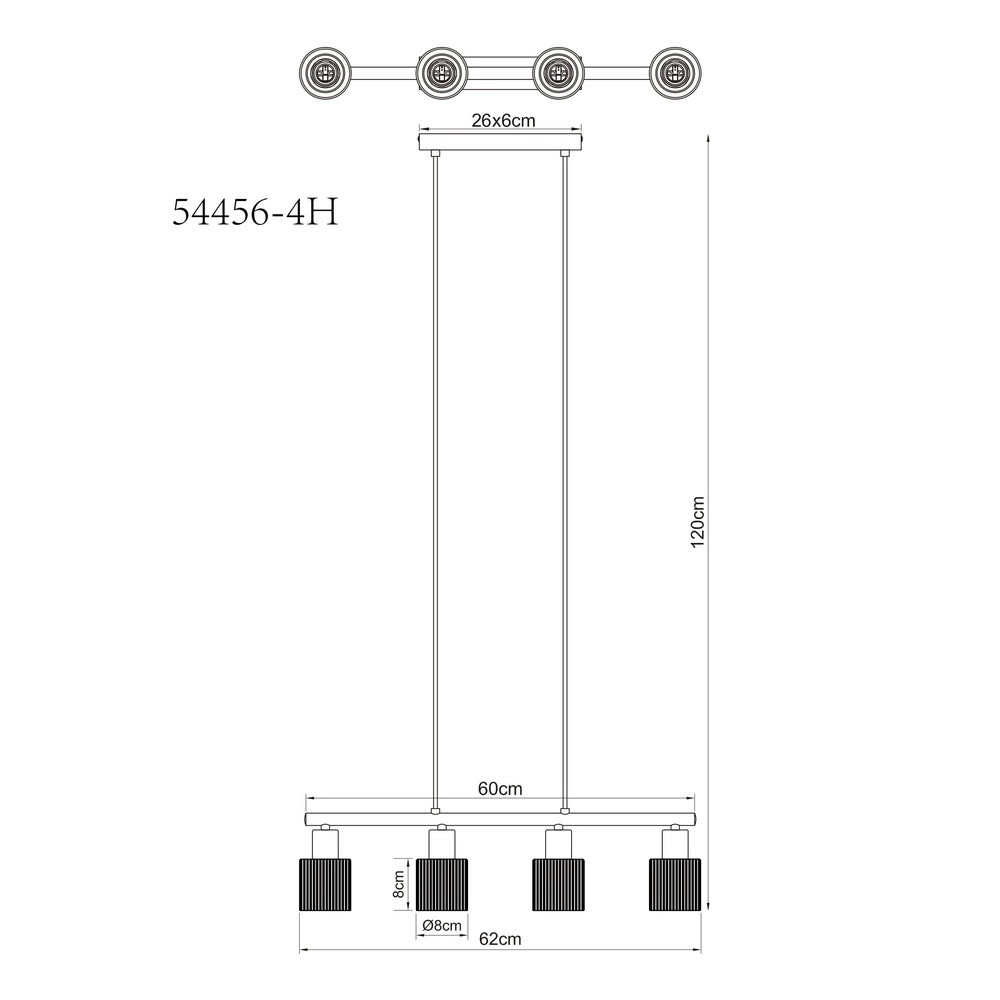 Lampe pendante de conception Villegas Quatre canons légers Globo 9007371572953