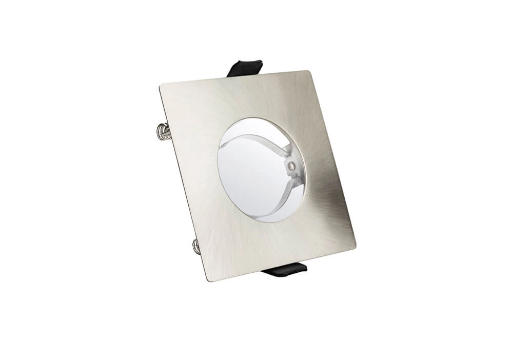 Spot encastré en acier inoxydable EvoFire GU10 - carré Lyora 5055788228653