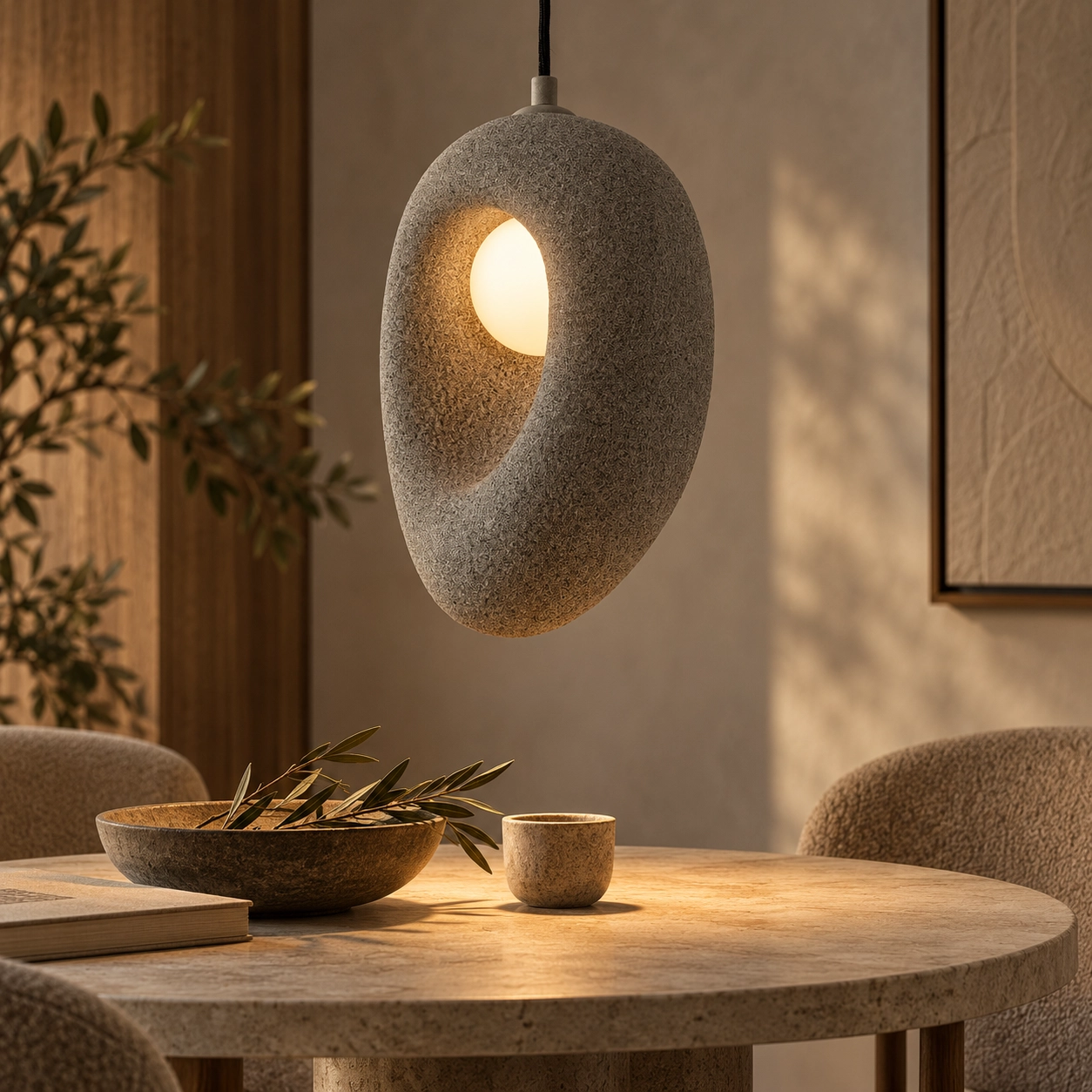 Suspension naturelle Tempus marron 30cm