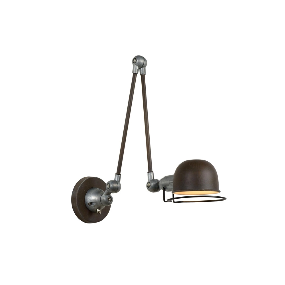 Lampe murale rabattable Honore Classique brun rouille Lucide 5411212450388