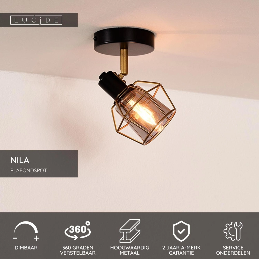 Lampe de plafond Nila Noir Lucide 5411212770974