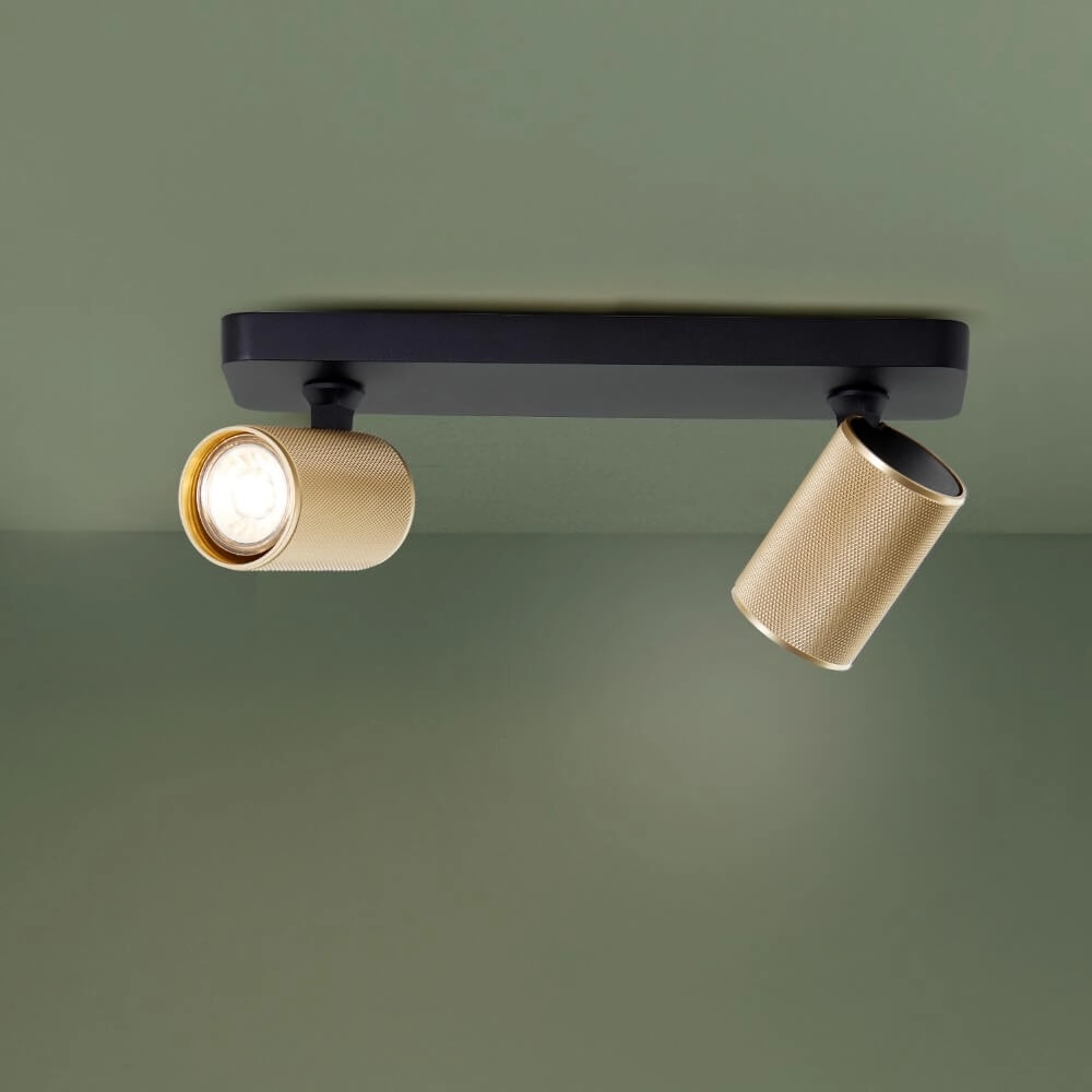 Spot en saillie 2 lumières Marty noir avec de l'or Brilliant 4004353424397