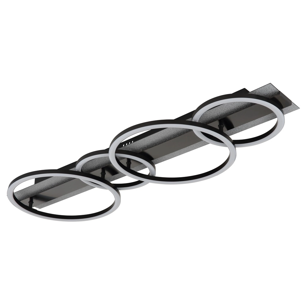 Lampe de plafond noire Norberto 4 anneaux Globo 9007371575831