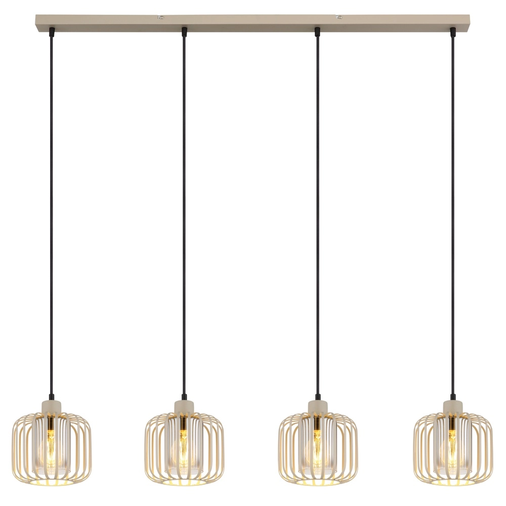 Suspension 4 lumières Alfred brun sable Globo 9007371533619