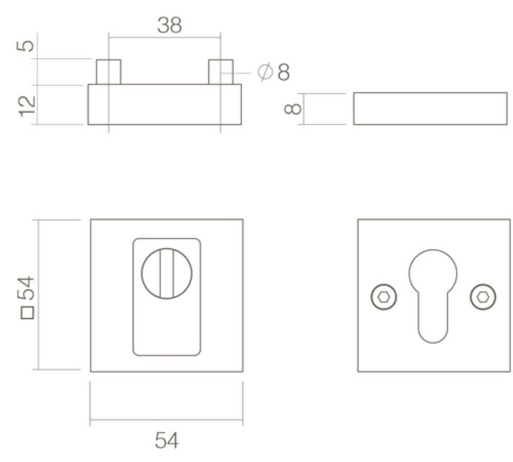 Rosace de sécurité Salus Protection de traction carrée noire Intersteel 8714186400906
